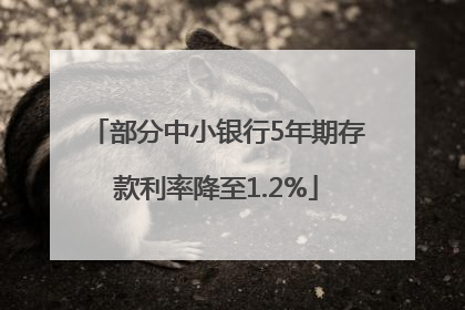 部分中小银行5年期存款利率降至1.2%