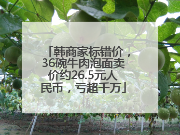 韩商家标错价，36碗牛肉泡面卖价约26.5元人民币，亏超千万