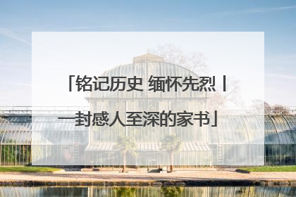 铭记历史 缅怀先烈丨一封感人至深的家书