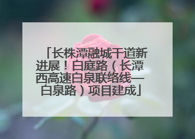 长株潭融城干道新进展！白庭路（长潭西高速白泉联络线—白泉路）项目建成