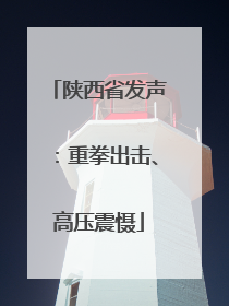 陕西省发声：重拳出击、高压震慑
