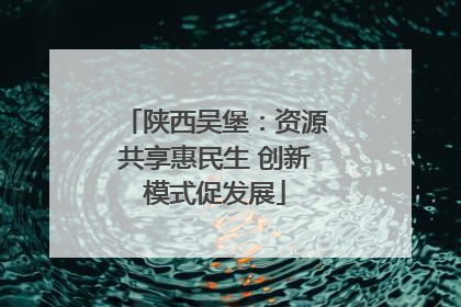 陕西吴堡：资源共享惠民生 创新模式促发展