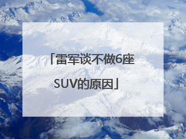 雷军谈不做6座SUV的原因