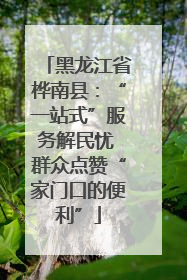 黑龙江省桦南县：“一站式”服务解民忧 群众点赞“家门口的便利”