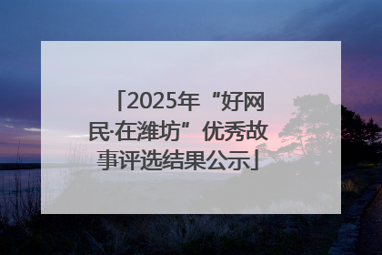 2025年“好网民·在潍坊”优秀故事评选结果公示