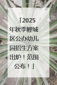 2025年秋季鲤城区公办幼儿园招生方案出炉！范围公布！