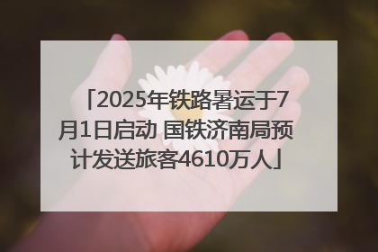 2025年铁路暑运于7月1日启动 国铁济南局预计发送旅客4610万人