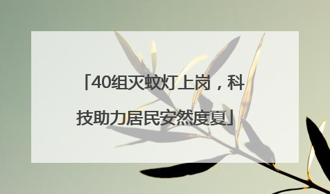 40组灭蚊灯上岗，科技助力居民安然度夏